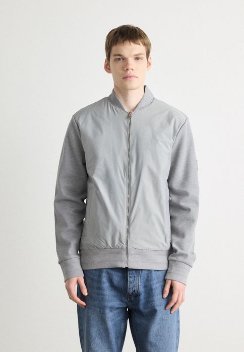 Kurtka przejściowa bomber szara z logo BOSS L