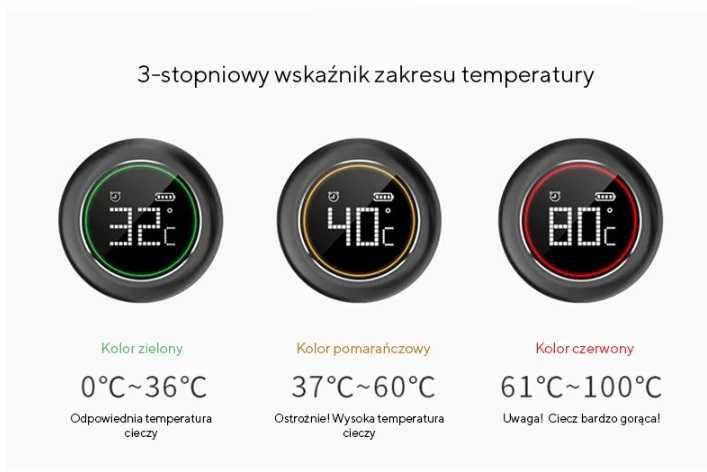 PURO Smart Bottle – Butelka termiczna 500ml INOX z smart nakrętka LED