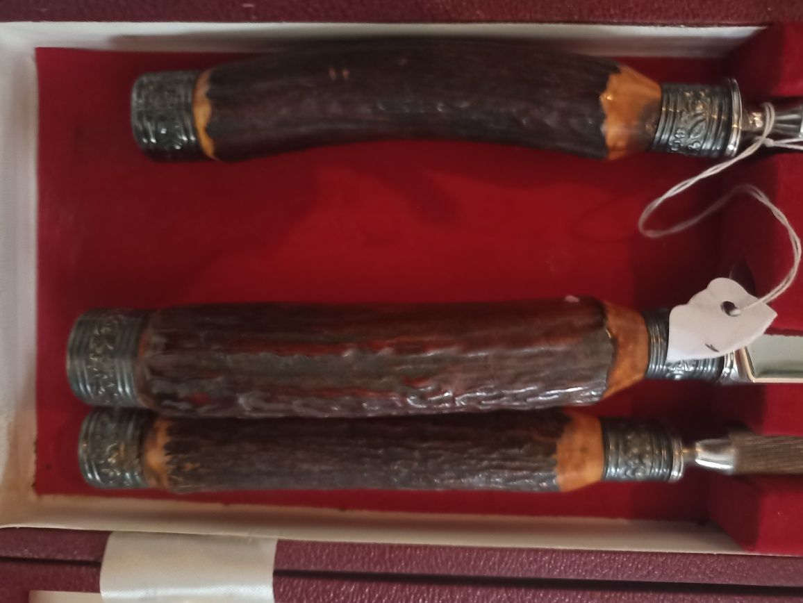 Zestaw do krojenia mięsa James Dixon & Sons Sheffield poroże
