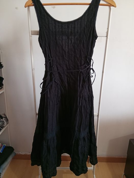 Vestido lindo para verão, preto tamanho S