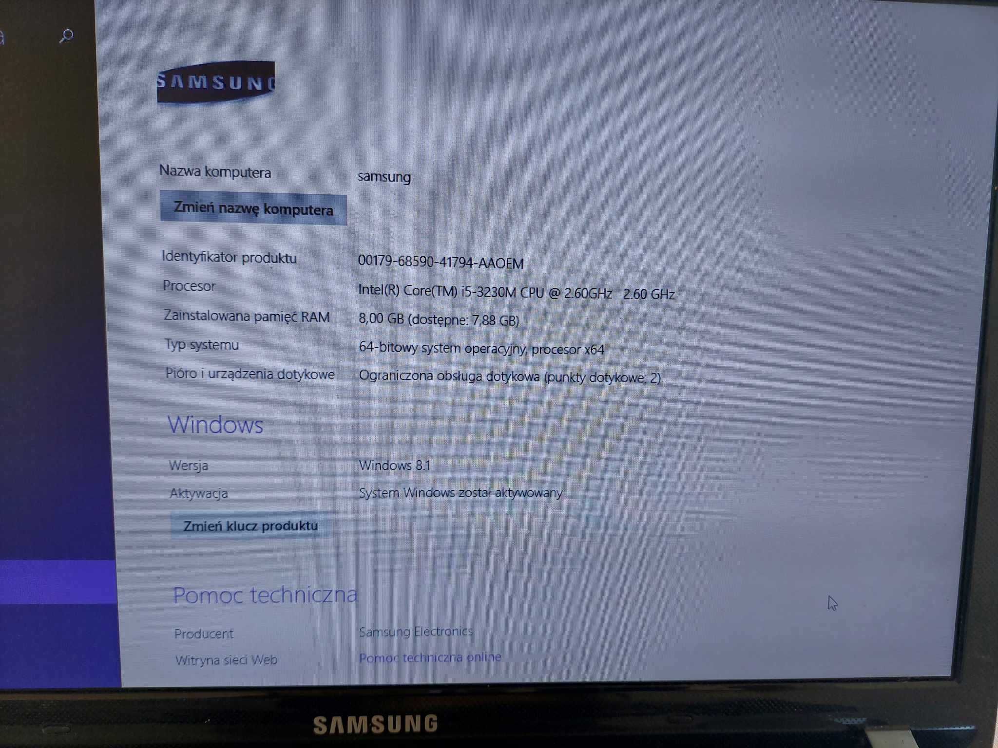 używany laptop Samsung