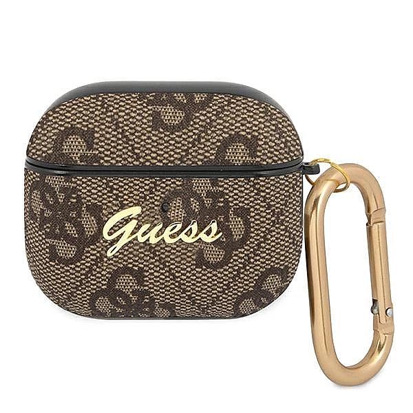 Guess GUA34GSMW AirPods 3 cover brązowy/brown 4G Script Metal Collecti