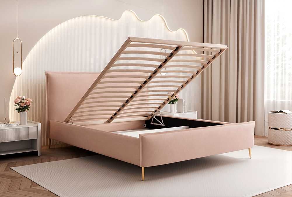 Łóżko tapicerowane CANDY SLIM z pojemnikiem na pościel DARMOWA DOSTAWA