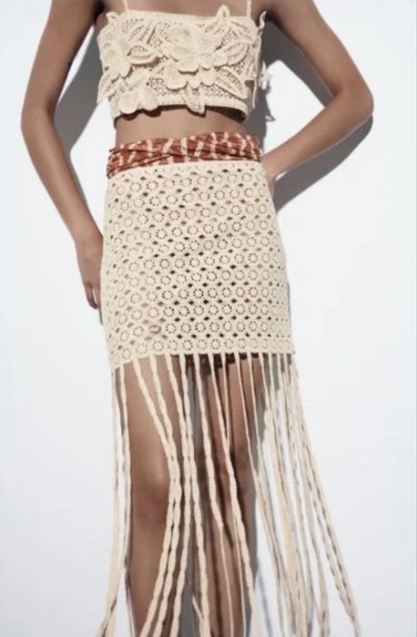 Спідниця вʼязана гачком від ZARA, розмір s