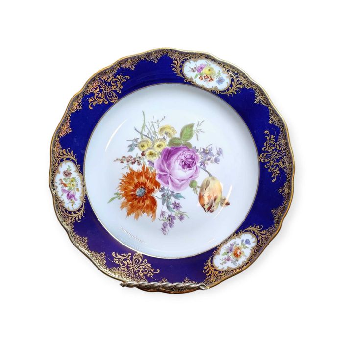 Talerz Miśnia porcelana miśnieńska, kobalt,1850/1899 r