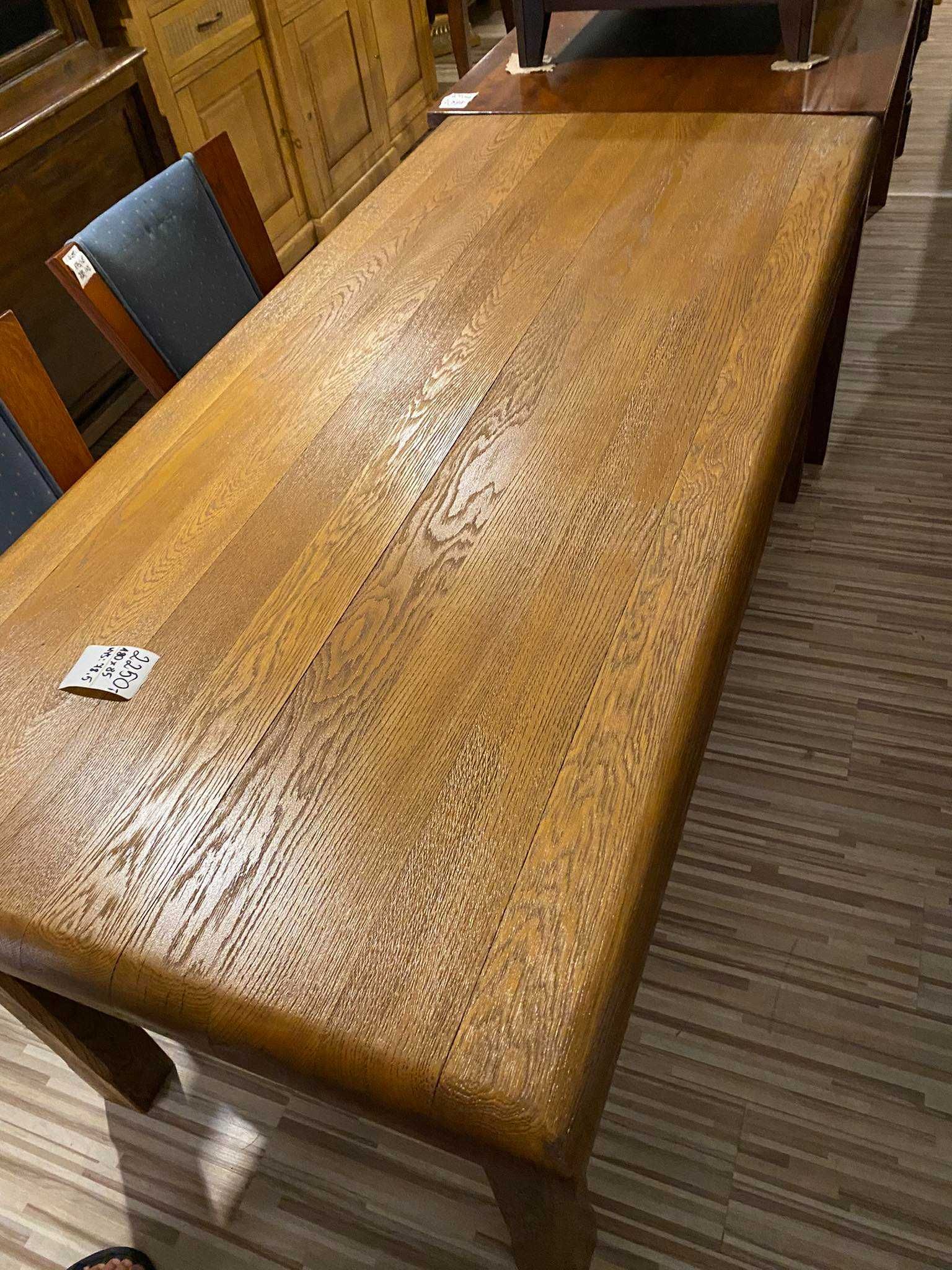 Stół drewniany dębowy nierozkładany 100% lity dąb piaskowany FV DOWÓZ