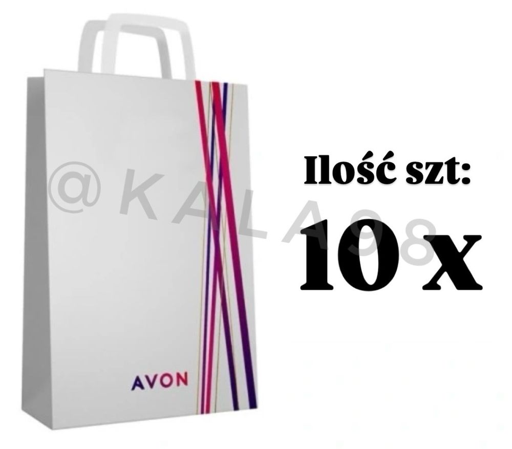 AVON Reklamówki - Torby papierowe z paskami i logo - 10 szt na zakupy