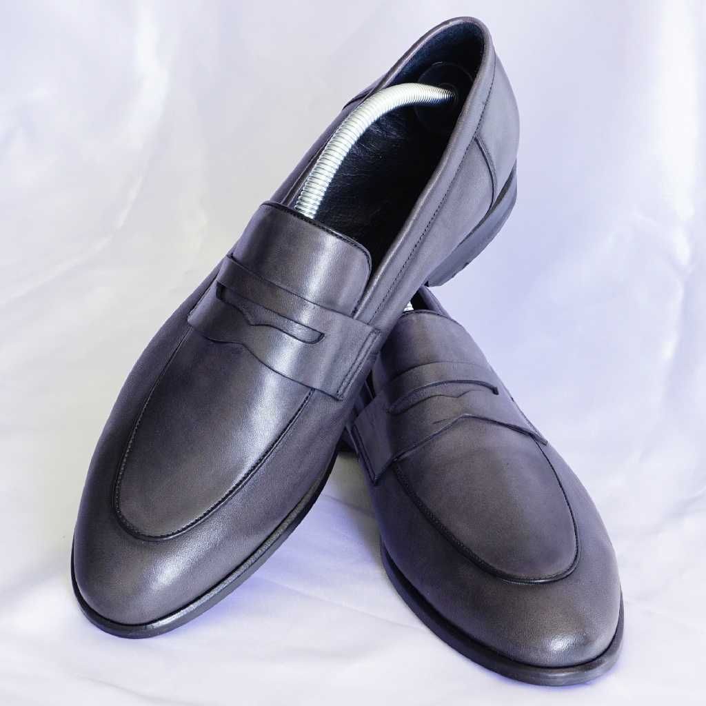 Baldessarini 43  szare męskie buty loafersy mokasyny tod's baldinini