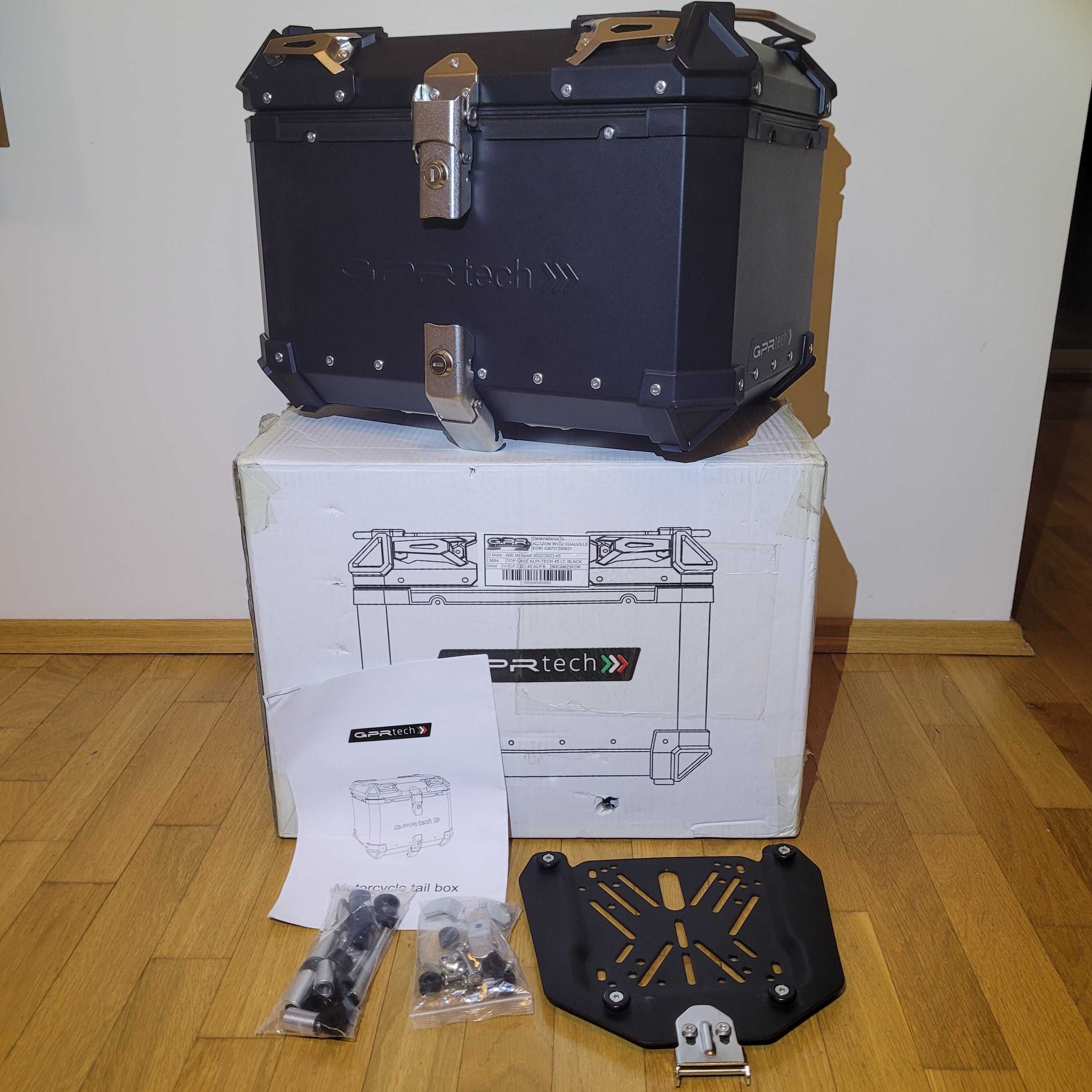 Kufer centralny GPR Tech 45 L + płyta montażowa motocyklowy czarny ADV