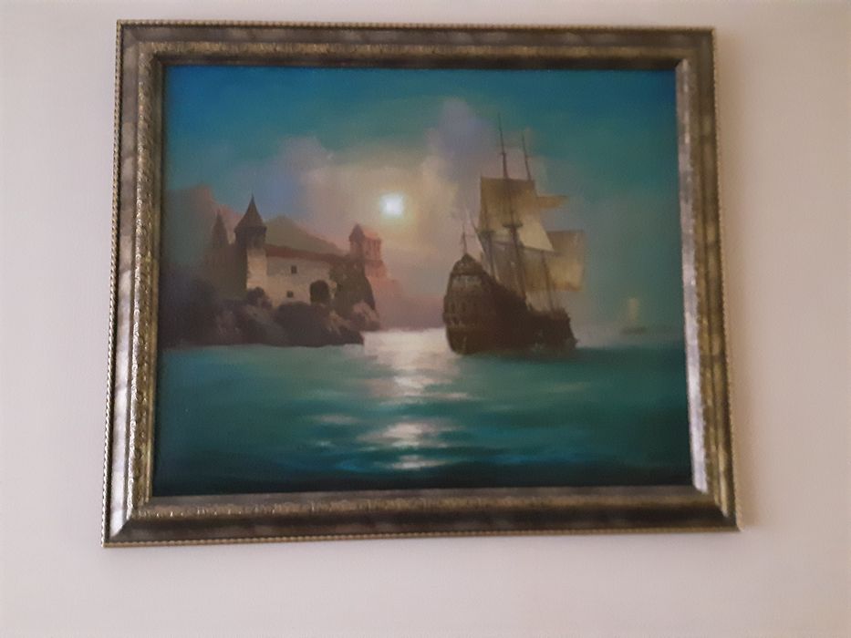 Картина маслом "Лунная гавань" Анатолий Недобежкин