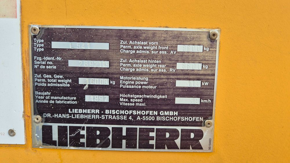 Ładowarka kołowa liebherr L541 super stan 1997r
