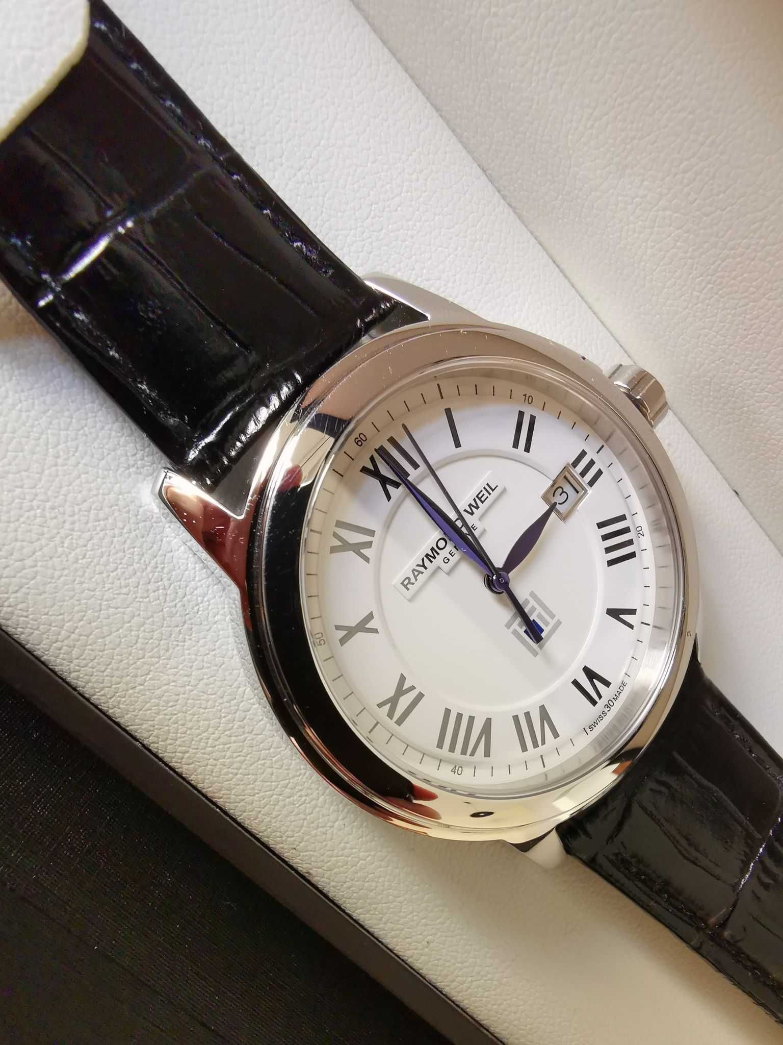 Zegarek męski Raymond Weil  5578 nowy, skórzany pasek.