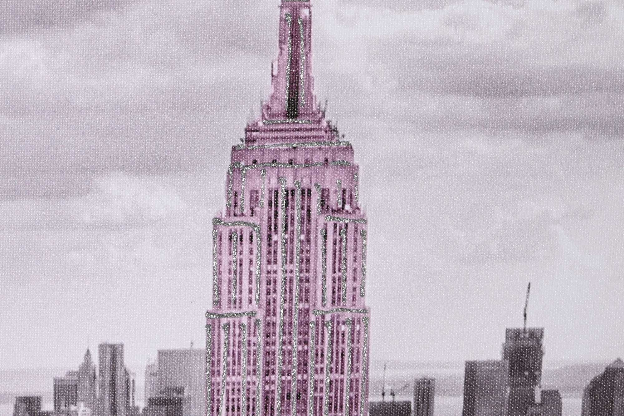 Quadro Nova Iorque Skyline Colours c/ purpurina 150x100cm By Arcoazul
