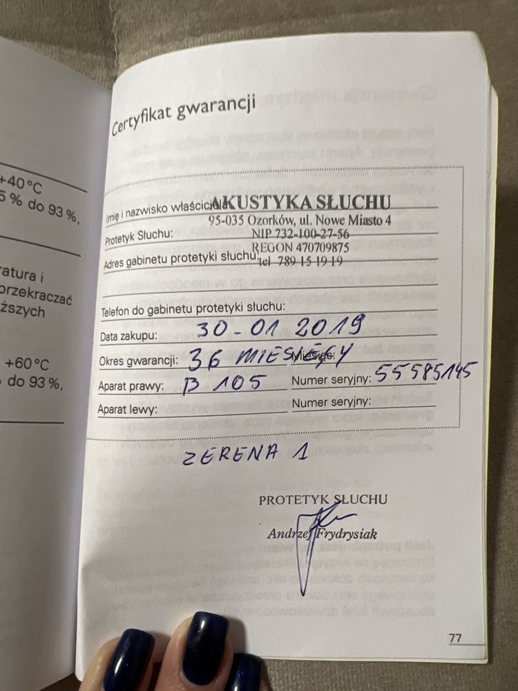 Aparat sluchowy ZERENA