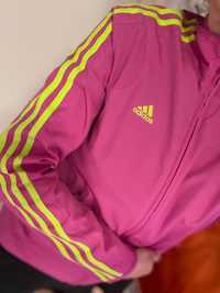 Винтажная женская ветровка мастерка с лампасами adidas neon rosa  s-m