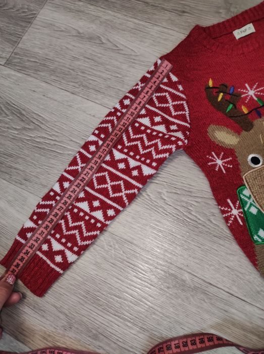 Новий новорічний светр світи теплий червоний олень унісекс f&f