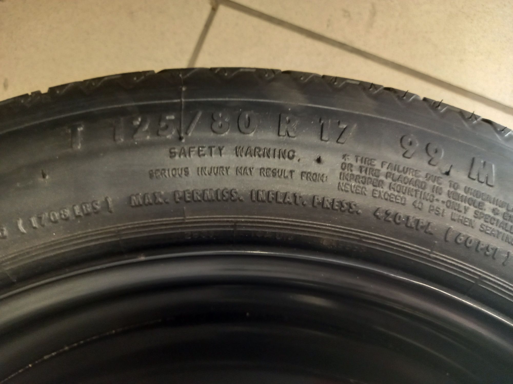 Dojazdówka , zapas Alfa Romeo 5x110 125/80/17 Duzy Zacisk