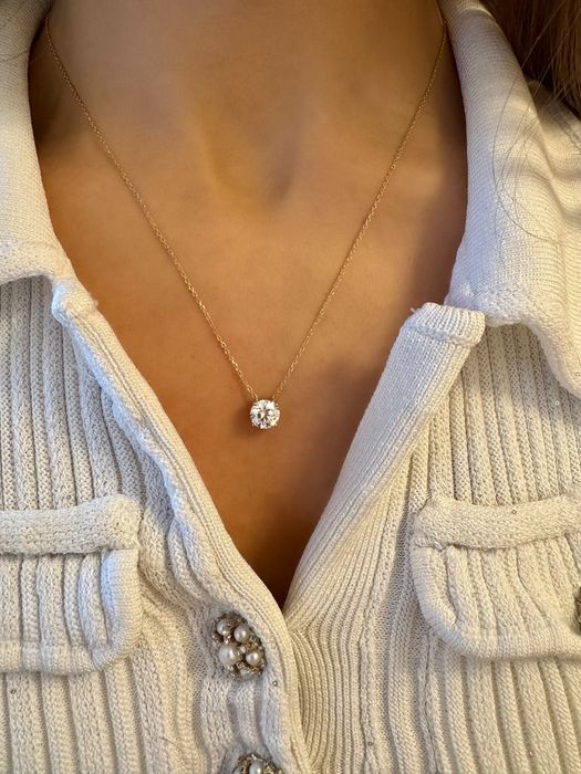 Naszyjnik z diamentem 1,5 CT VS1 D, brylantem, certyfikat IGI