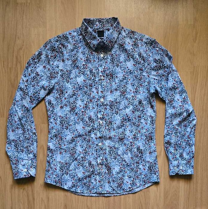 Koszula H&M,  wzór w kwiaty, slim fit, rozmiar M