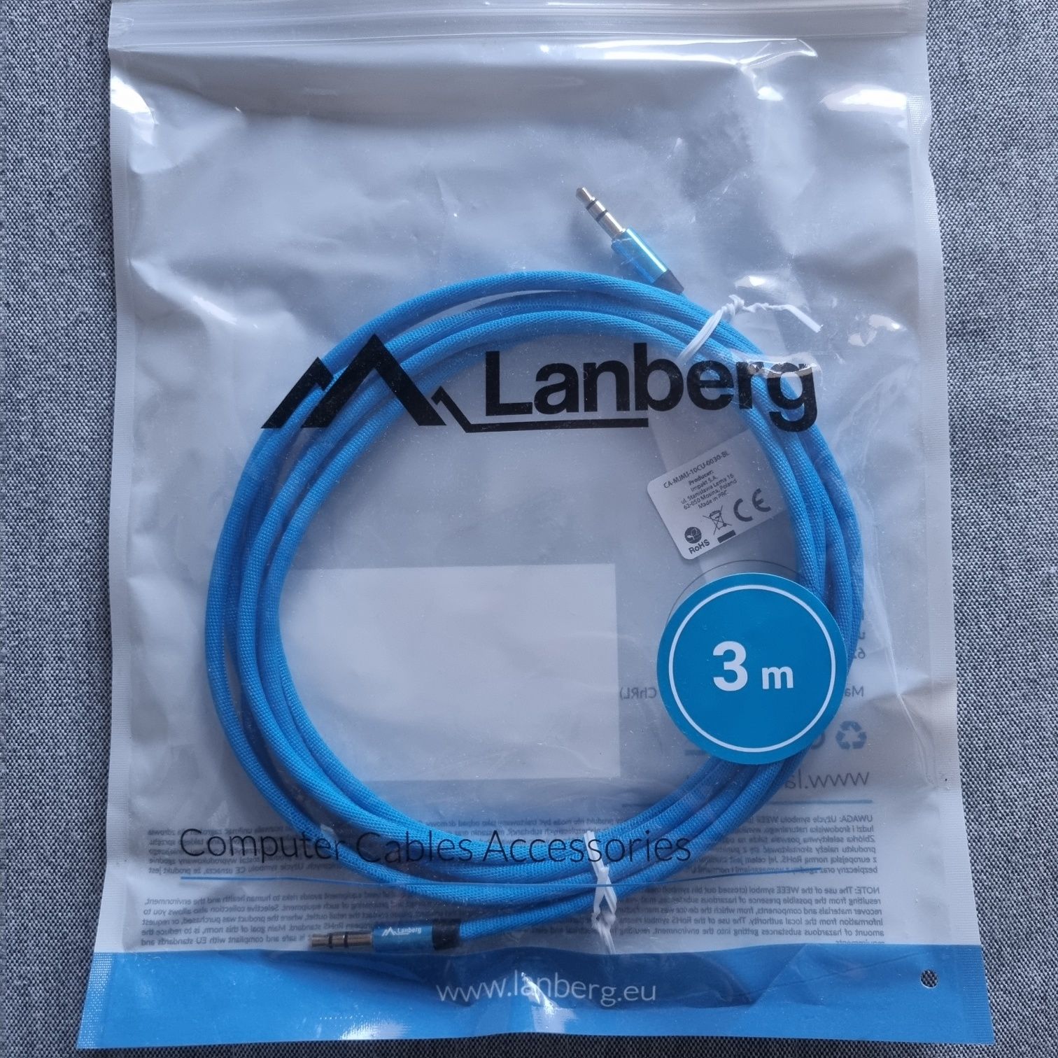 Kabel 2x Jack 3,5 Lanberg 3m