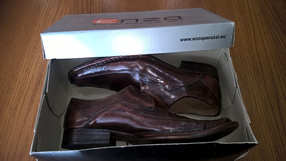 Buty męskie eleganckie skórzane brąz jak nowe