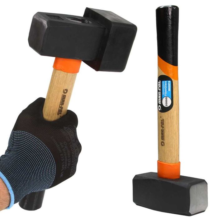 MŁOTEK BRUKARSKI 2000G Z Nakładką Gumową Gumą DO Kostki BRUKOWEJ