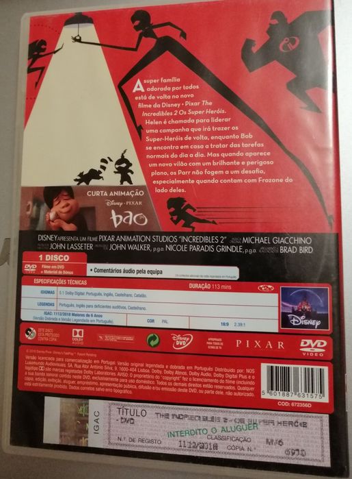 The Incredibles 2 - Os Super-heróis - dvd RARO