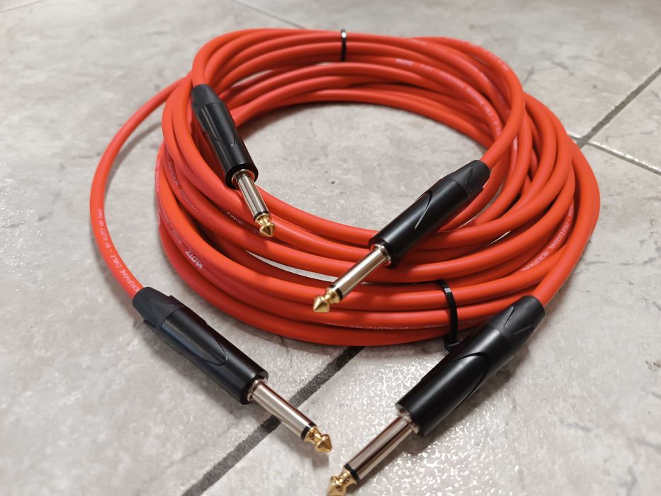 Kabel do klawiszy piana JACK 6,3 TS Mono przewody do keyboardu 2x 3,5m