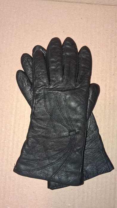 Рукавички шкіряні на шерсті р.8