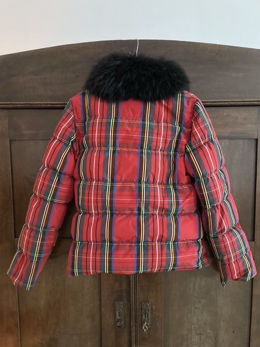 Kurtka puchowa Moschino r.36 w kratę kratkę puch pierze tartan plaid