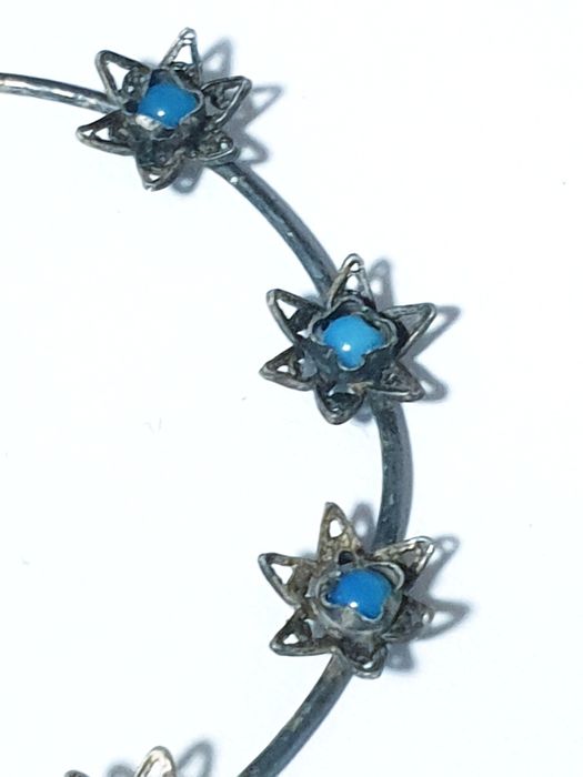 Lindo antigo resplendor de Nossa Senhora de Fátima em prata filigrana