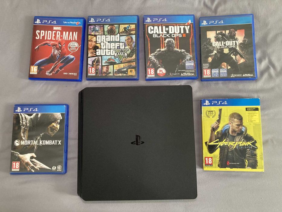 Ps4 Slim 1Tb, 6 gier, pad- stan bardzo dobry
