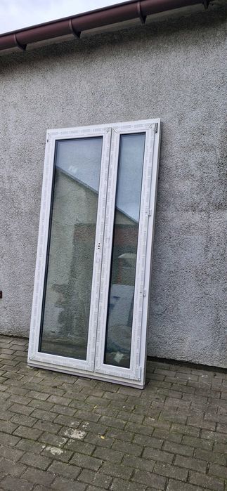 Drzwi tarasowe balkonowe witryna 231x117cm antracyt