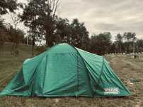 Namiot 4 osobowy Alpinus markowy dwu komorowy zielony trip