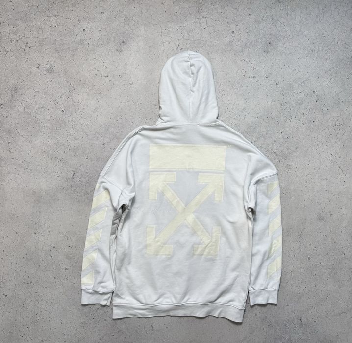 Кофта Худи Off White С Большим Логотипом Размер XL-XXL Белая