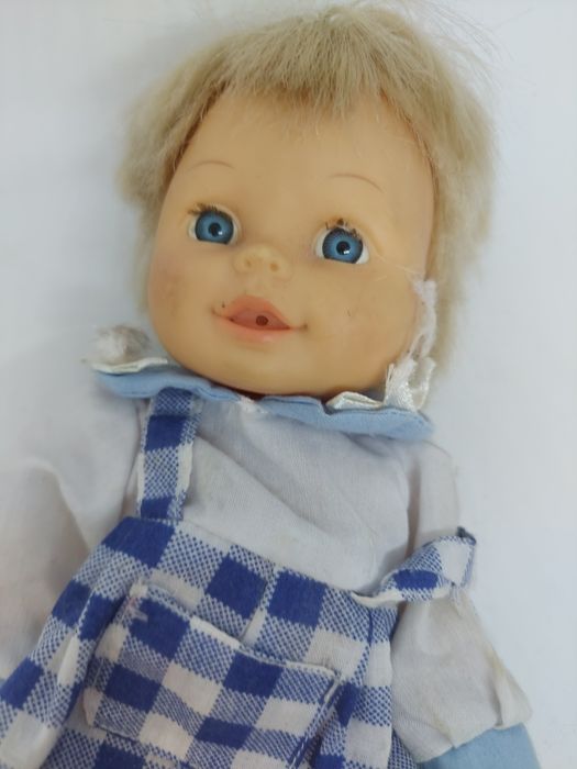Lalka dla dzieci chłopiec, niebieskie ubranko
