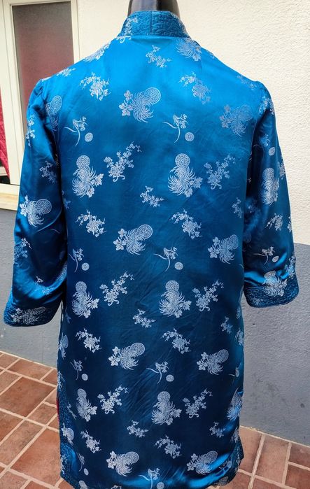 Kimono vintage, reversível em cetim