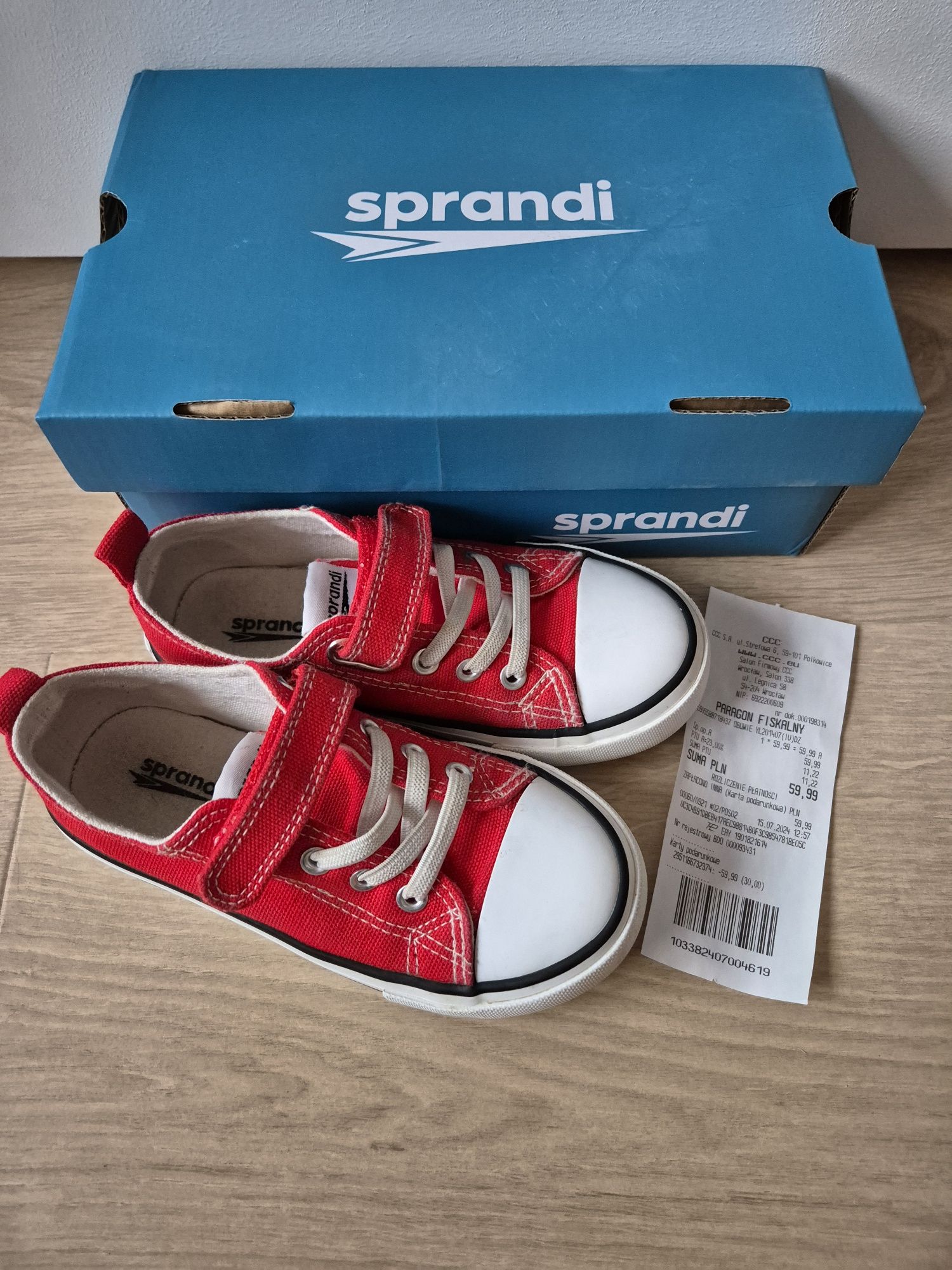 Czerwone trampki tenisówki sprandi ccc 29 jak nowe