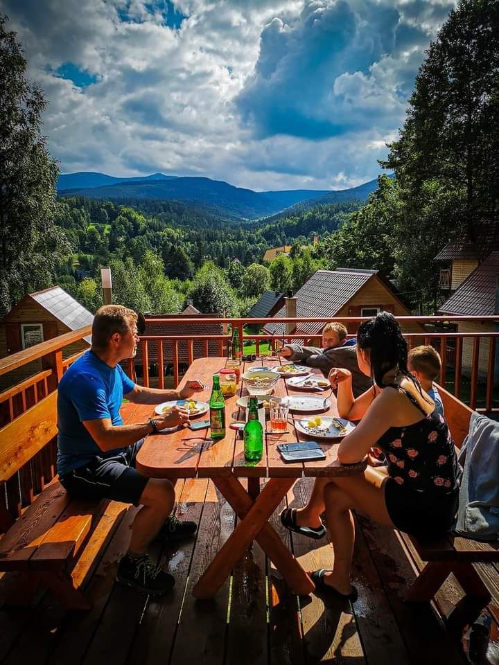 Domki w górach Przesieka sauna i balia.