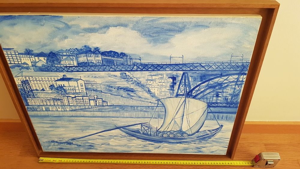 Quadro pintado à mão em óleo (Ponte Luís I - Porto)