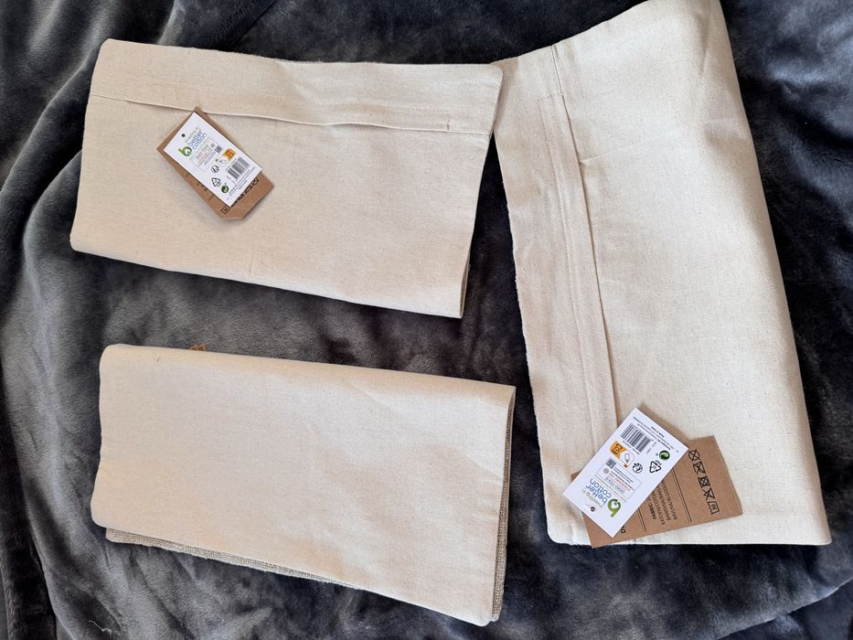 3 nowe poszewki ozdobne na poduszki beż złoty ok 45x45 nowe