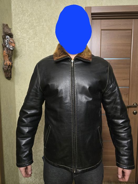 PONTE дубленка кажанная мужская на меху