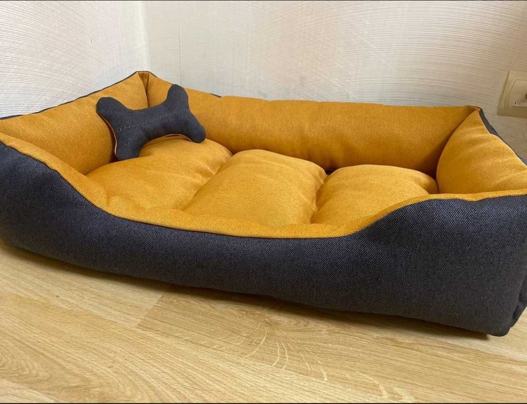 Лежак 65 х 40 см. мягкий с бортиками двухсторонняя лежанка для собаки