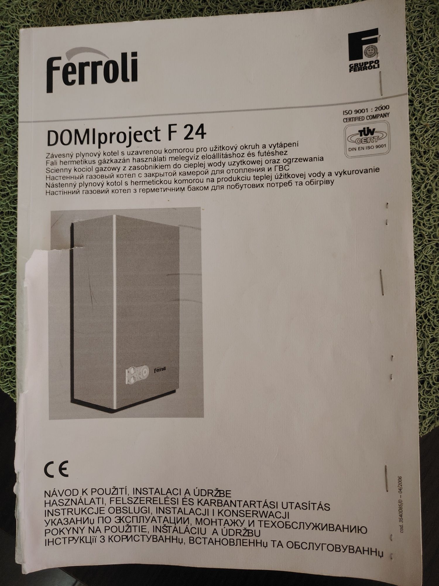 299zł - Ferroli Domiproject F24 - Piec gazowy sprawny 2funkcyjny z zam