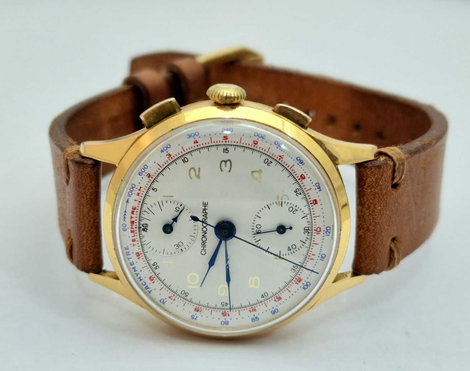 Złoty Chronographe Swiss 18k, 36 mm