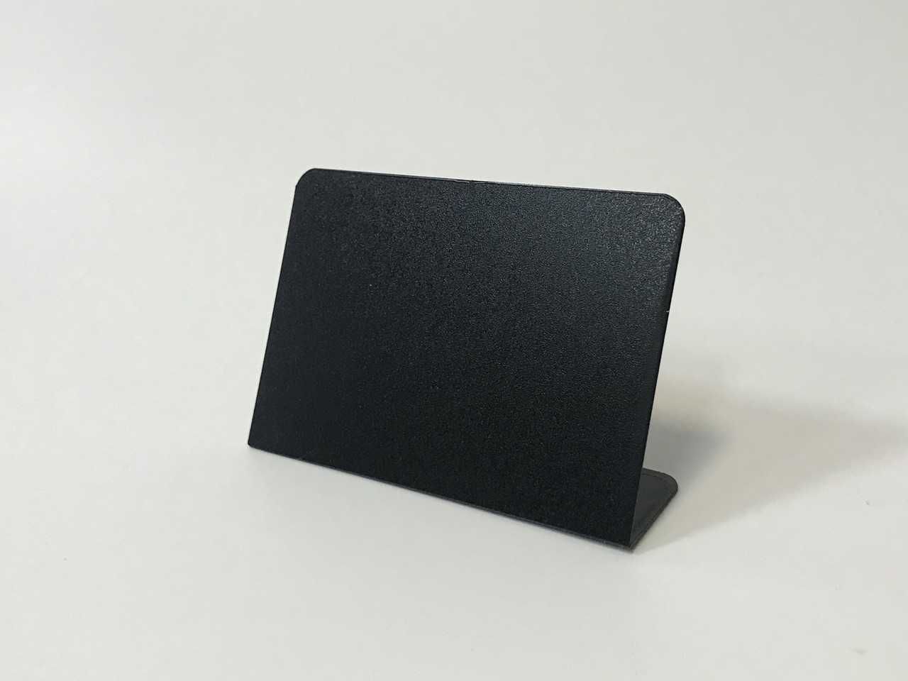 Цінник чорний пластиковий 5х7 см кутовий L-подібний. Комплект 50 штук