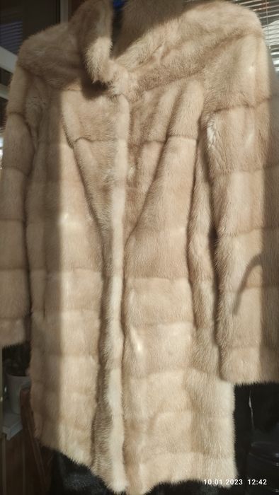 Шуба норка крем беж світла