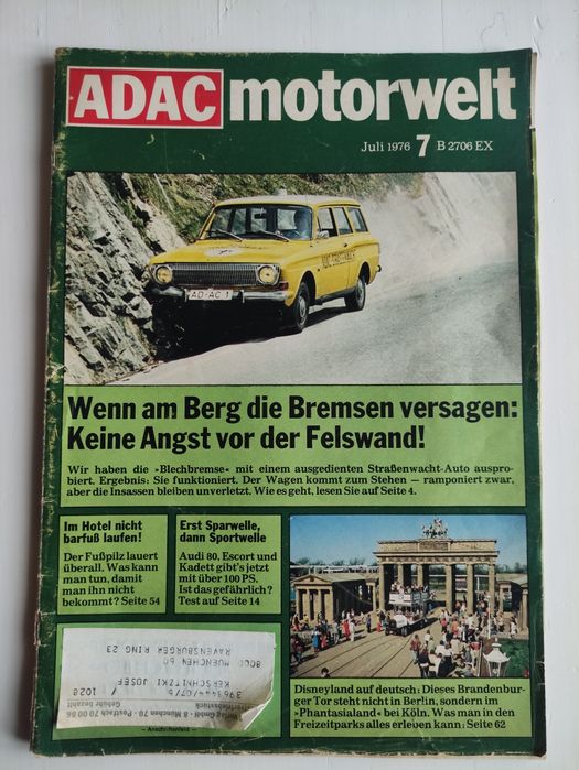 Gazeta ADAC Motorwelt z 1976r.