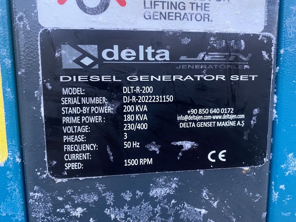 Дизельний генератор 200 KVA DELTA
