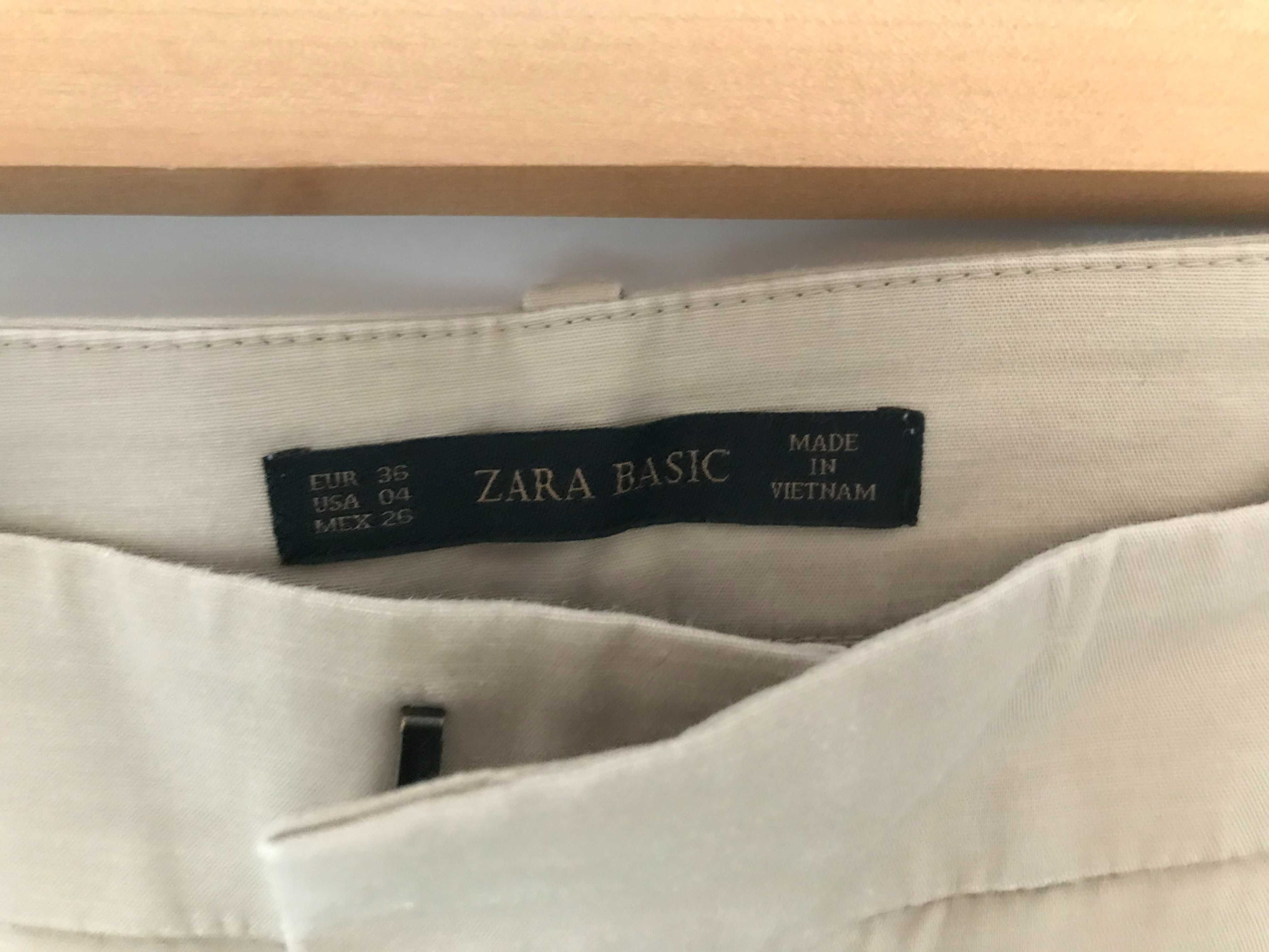 Spodnie Zara Basic eleganckie 36 beż